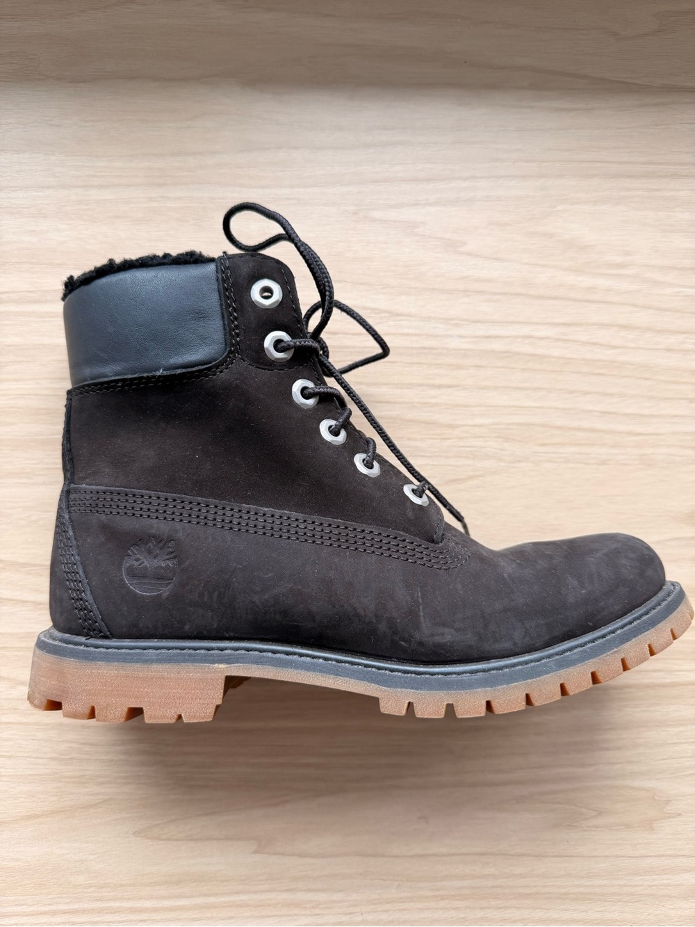 Timberland Black and Brown Nubuck Lace-Up Boot